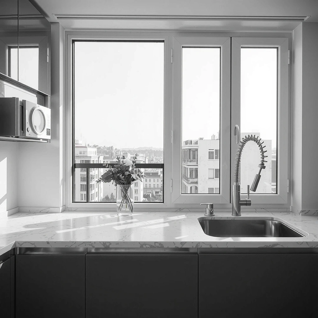 Sparkling kitchen after cleaning